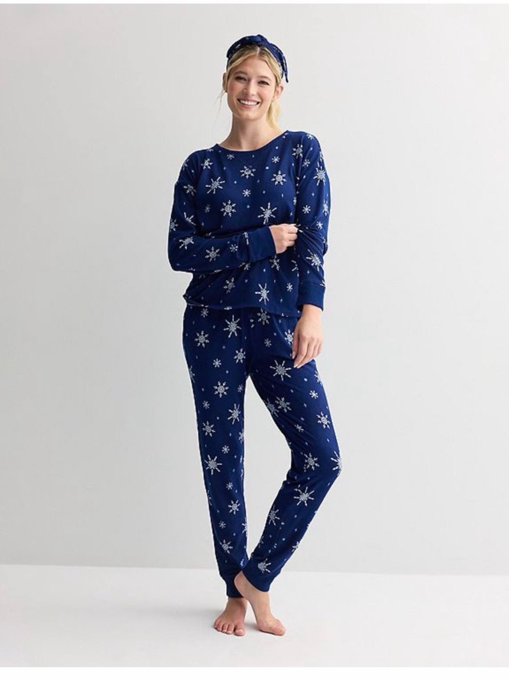 Sonoma Goods for Life XL 3 piece pajama set navy snowflake NWT